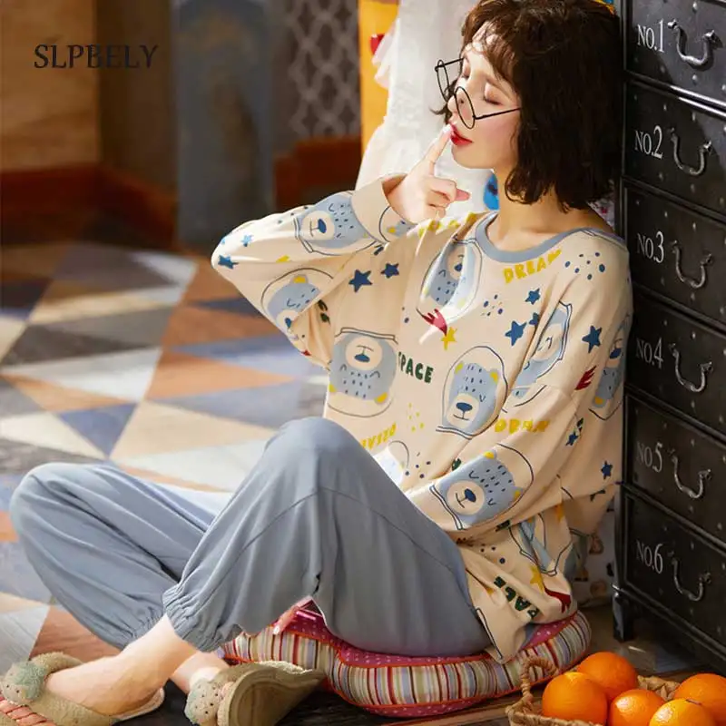 SLPBELY Women Pajamas Set Pyjamas Autumn Cute Cartoon O Neck Nightwear Long Sleeve Sleepwear Homewear Women Home Service Pijama
SLPBELY Women Pajamas Set Pyjamas Autumn Cute Cartoon O Neck Nightwear Long Sleeve Sleepwear Homewear Women Home Service Pijama