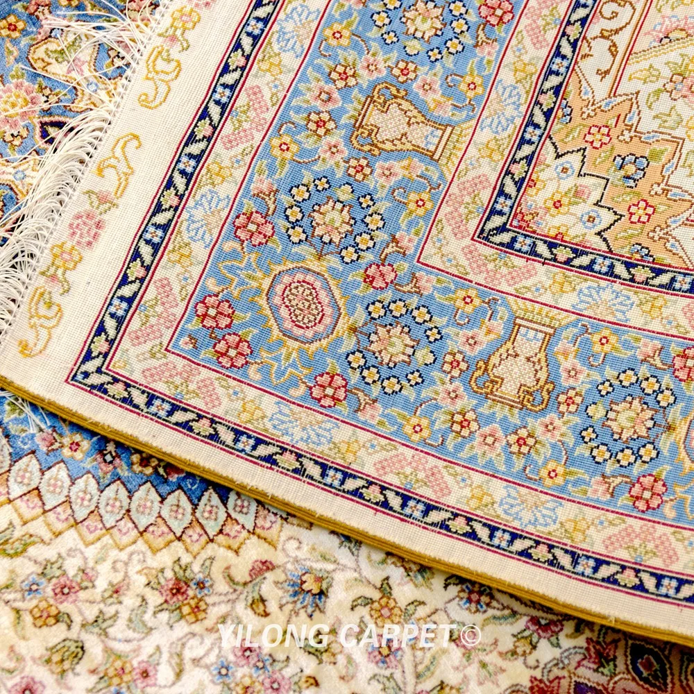 Yilong 4'x6' Hand Knotted Persian Rugs Iran Antique Exquisite Silk Carpet (ZQG393)
Yilong 4'x6' Hand Knotted Persian Rugs Iran Antique Exquisite Silk Carpet (ZQG393)