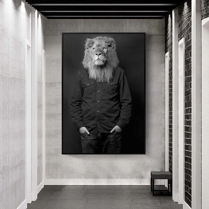 Black and White Lion gentlemen Wall Art Posters and Prints gentlemen Animal Canvas Painting for Living Room Home Decor Quadro
Black and White Lion gentlemen Wall Art Posters and Prints gentlemen Animal Canvas Painting for Living Room Home Decor Quadro