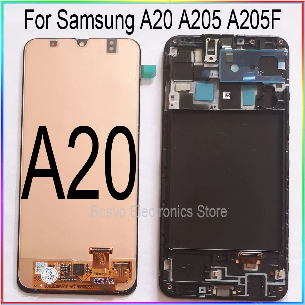 for Samsung A20 LCD screen display with touch with frame assembly Replacement repair parts A205 A205F SM-A205F A205FN
for Samsung A20 LCD screen display with touch with frame assembly Replacement repair parts A205 A205F SM-A205F A205FN