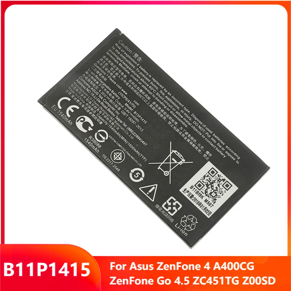Original Replacement Phone Battery B11P1415 For Asus ZenFone 4 A400CG ZenFone Go 4.5 ZC451TG Z00SD Genuine Batteries 1600mAh
Original Replacement Phone Battery B11P1415 For Asus ZenFone 4 A400CG ZenFone Go 4.5 ZC451TG Z00SD Genuine Batteries 1600mAh