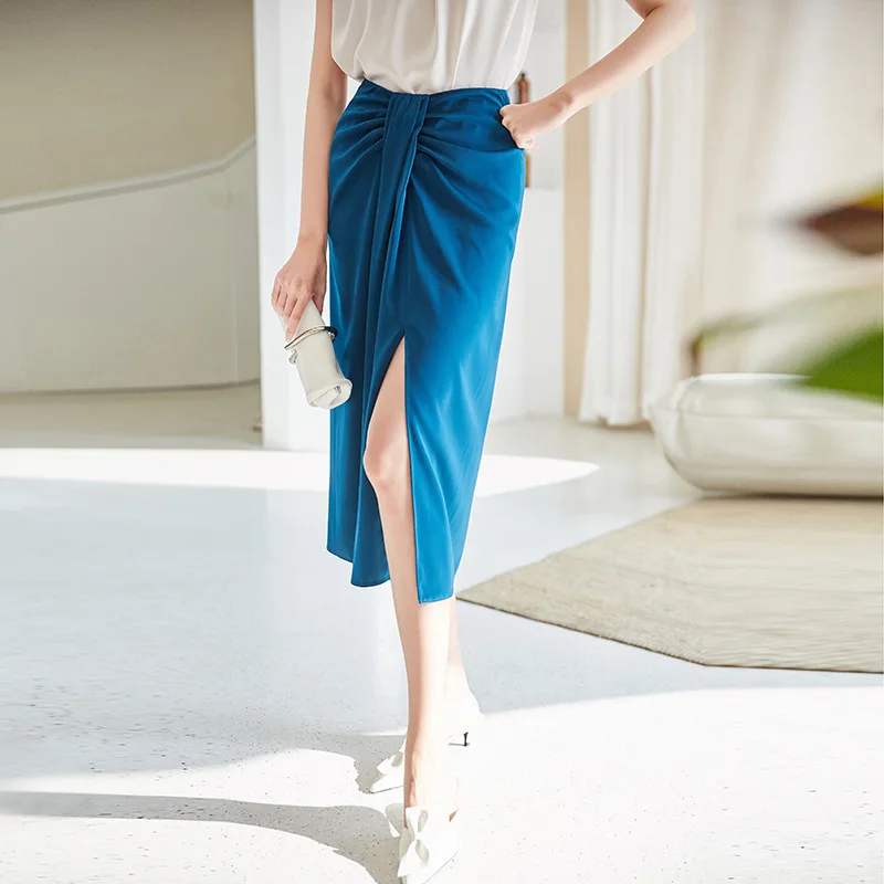 Mid Length Skirt with Slit High Fashion Women Royal Blue Skirts 2021 Ladies Boutique Clothing Sexy Black Satin Skirt Work Summer
Mid Length Skirt with Slit High Fashion Women Royal Blue Skirts 2021 Ladies Boutique Clothing Sexy Black Satin Skirt Work Summer