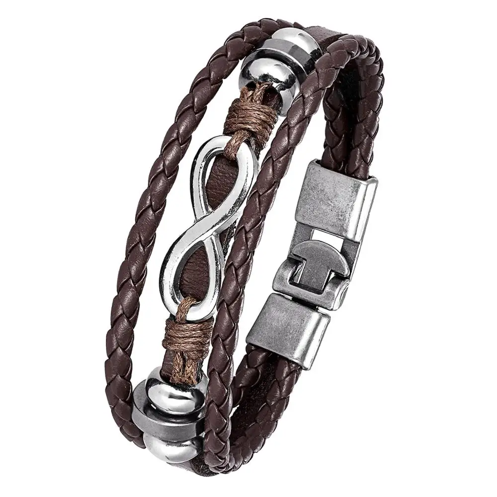 New Men's Black Leather Fashion Bracelets, Couple Infinity Bracelets and Bangles, Men, Jewelry, Women
New Men's Black Leather Fashion Bracelets, Couple Infinity Bracelets and Bangles, Men, Jewelry, Women