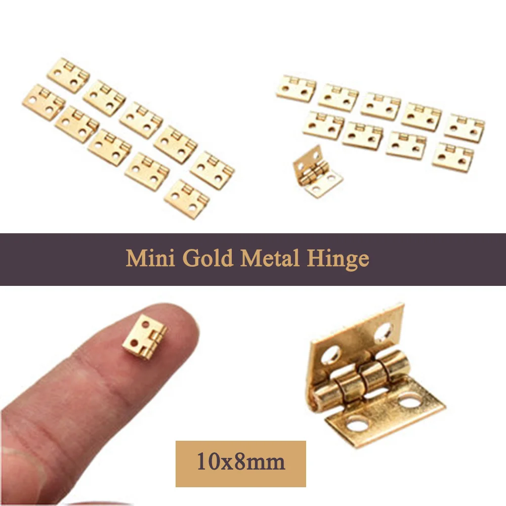 10/20pcs Tiny Golden/Silver Mini Small Metal Hinges For 1/12 House Prefab Miniature Cabinet Furniture Fittings For Home Hardware
10/20pcs Tiny Golden/Silver Mini Small Metal Hinges For 1/12 House Prefab Miniature Cabinet Furniture Fittings For Home Hardware