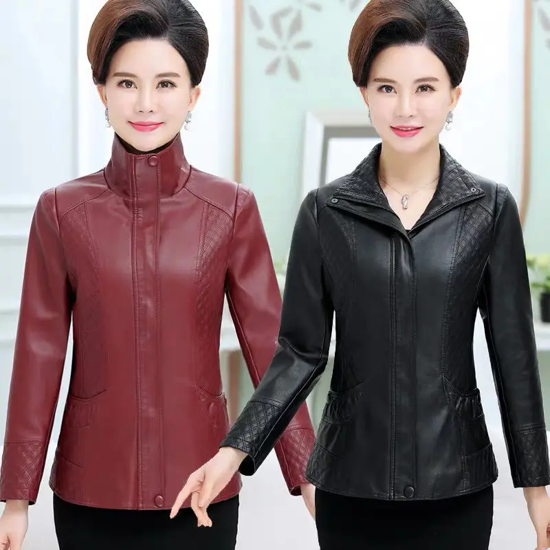 2020 Women's Leather Jackets Plus Sizes 6XL Black Middle-aged Faux Leather Coat Female Women's Clothing Casual Outerwear
2020 Women's Leather Jackets Plus Sizes 6XL Black Middle-aged Faux Leather Coat Female Women's Clothing Casual Outerwear