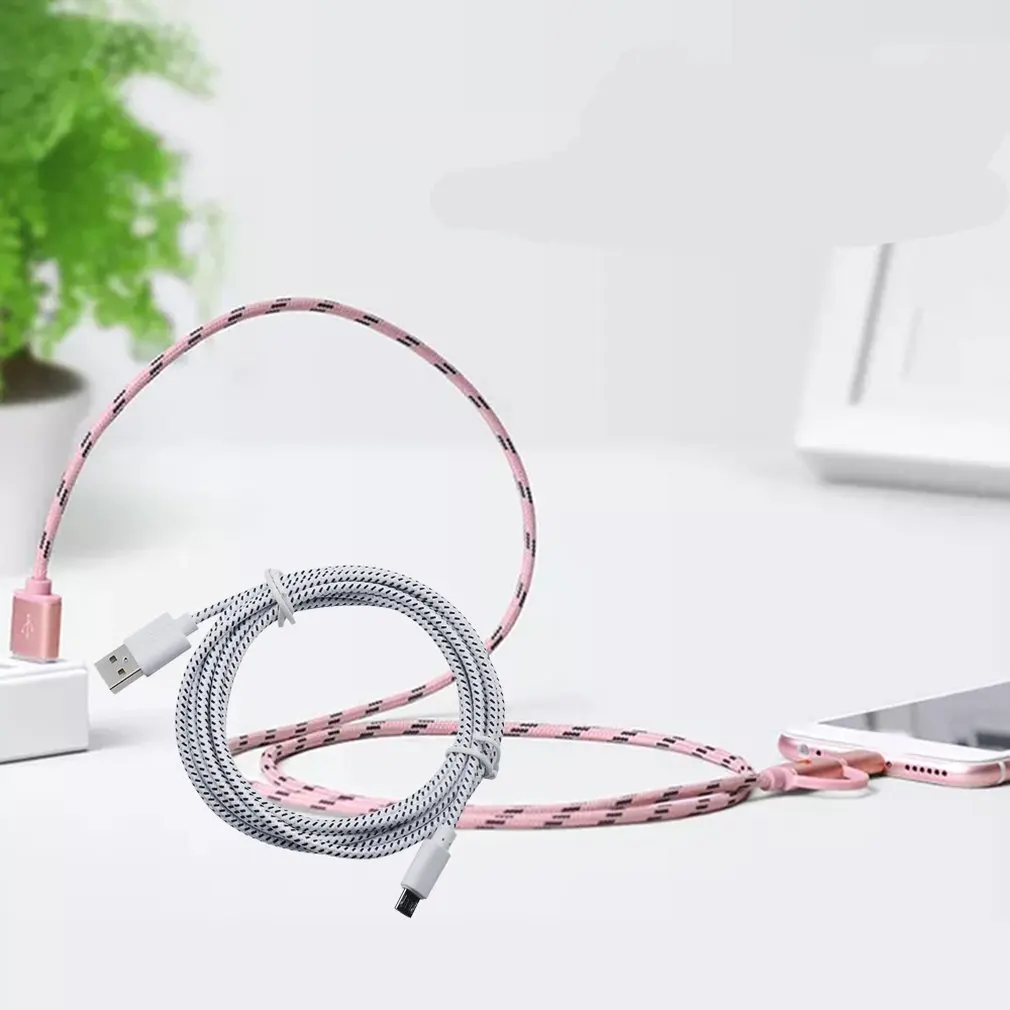 Mirco V8 USB2.0 зарядное устройство 2 м для телефона нейлоновый плетеный медный провод