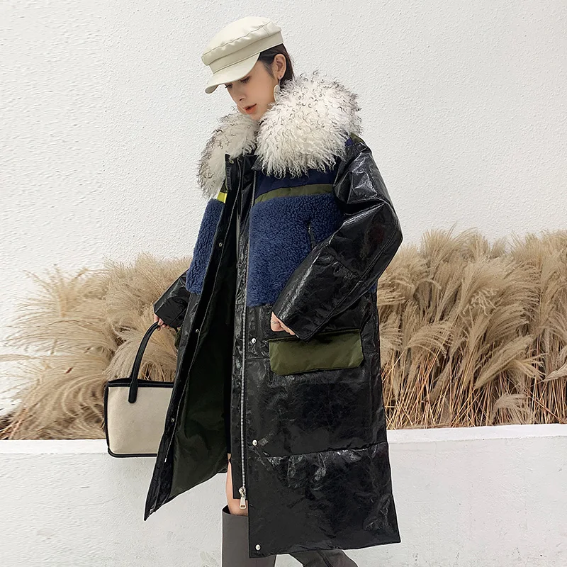 Женская зимняя куртка из натуральной кожи с меховым воротником, длинное пальто из 100% натуральной овчины, куртки на утином пуху, Chaquetas Mujer 2020 ... 
Женская зимняя куртка из натуральной кожи с меховым воротником, длинное пальто из 100% натуральной овчины, куртки на утином пуху, Chaquetas Mujer 2020 ...