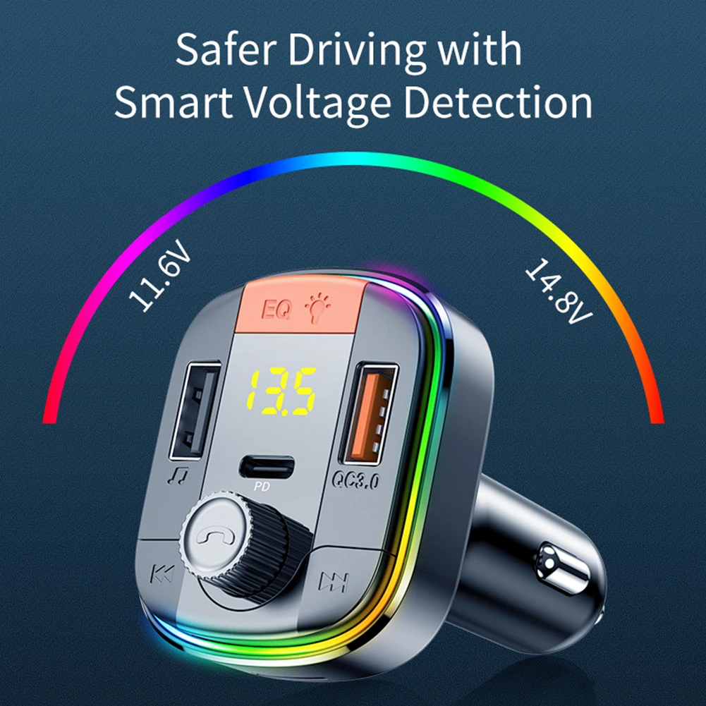 Car Kit Bluetooth 5.0 Audio MP3 Player TF U Disk Colorful Lighting Noise Reduction Wireless Handsfree Dual USB Phone Fast Charge
Car Kit Bluetooth 5.0 Audio MP3 Player TF U Disk Colorful Lighting Noise Reduction Wireless Handsfree Dual USB Phone Fast Charge