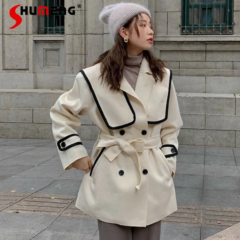 Женская шерстяная шаль с лацканами, универсальная свободная шерстяная двубортная куртка средней длины контрастных цветов с длинным рукаво...
Женская шерстяная шаль с лацканами, универсальная свободная шерстяная двубортная куртка средней длины контрастных цветов с длинным рукаво...