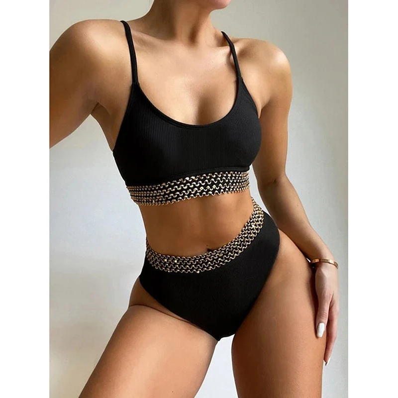 Freckange 2021 New Sexy Bikini Set Swimsuit Black Pit Strip Fashion High Waist Slim Swimsuit Women Swimwear Push Up Biquini
Freckange 2021 New Sexy Bikini Set Swimsuit Black Pit Strip Fashion High Waist Slim Swimsuit Women Swimwear Push Up Biquini