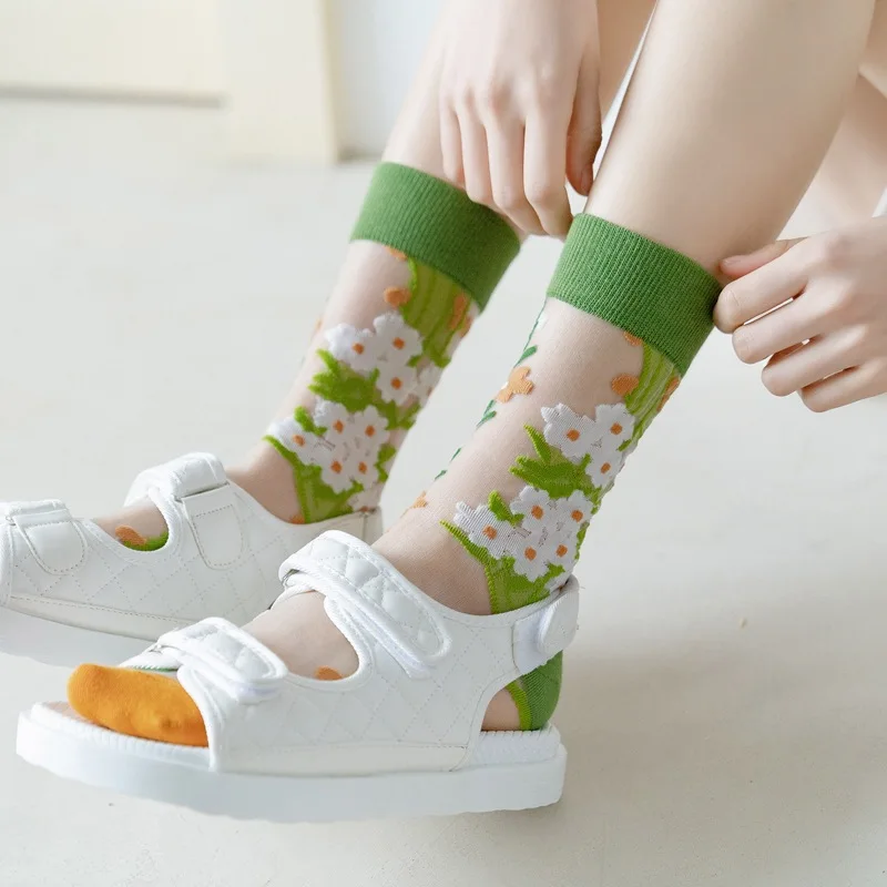 Socks women spring and summer new products in tube socks retro abstract art wind glass silk transparent thin stockings
Socks women spring and summer new products in tube socks retro abstract art wind glass silk transparent thin stockings