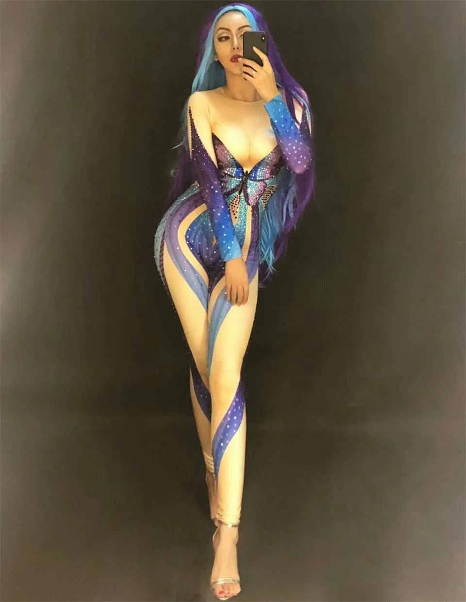 Sexy Stage Costumes for Singer Butterfly Sparkly Crystal Rhinestone Jumpsuit Celebrate Nightclub Stage Bodysuit Customes Women
Sexy Stage Costumes for Singer Butterfly Sparkly Crystal Rhinestone Jumpsuit Celebrate Nightclub Stage Bodysuit Customes Women