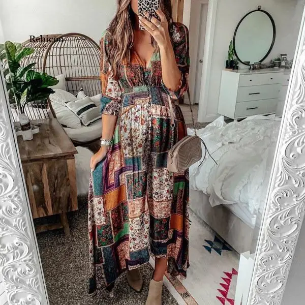 Maternity Maxi Dress Bohemian Style Pregnancy Clothes Printing Folding Plicing Long Elegant Dress for Pregnant Women Plus Size 
Maternity Maxi Dress Bohemian Style Pregnancy Clothes Printing Folding Plicing Long Elegant Dress for Pregnant Women Plus Size