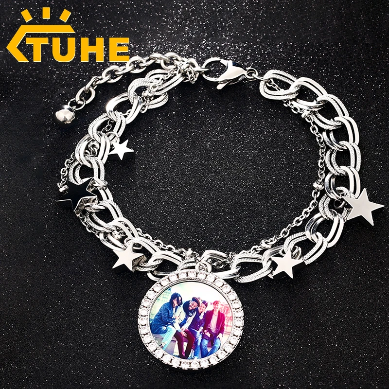 Custom Made Memory Medallions Stainless Steel Bracelet For Women's Jewelry Custom Round Photo Pendant Wholesale Drop Shipping 
Custom Made Memory Medallions Stainless Steel Bracelet For Women's Jewelry Custom Round Photo Pendant Wholesale Drop Shipping