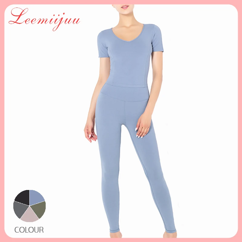 LEEMIIJUU Body Sculpting Short-sleeved High Waist Leggings Gym Women's Yoga Suit Wear Fitness Running Training Sports Two-piece
LEEMIIJUU Body Sculpting Short-sleeved High Waist Leggings Gym Women's Yoga Suit Wear Fitness Running Training Sports Two-piece
