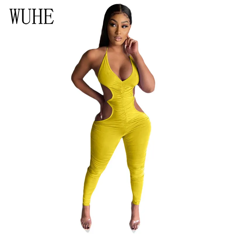WUHE Solid Hollow Out Backless Skinny Women Jumpsuit Plus Size Rompers Body Suits One Piece Outfit Sexy Club Party Outfits
WUHE Solid Hollow Out Backless Skinny Women Jumpsuit Plus Size Rompers Body Suits One Piece Outfit Sexy Club Party Outfits
