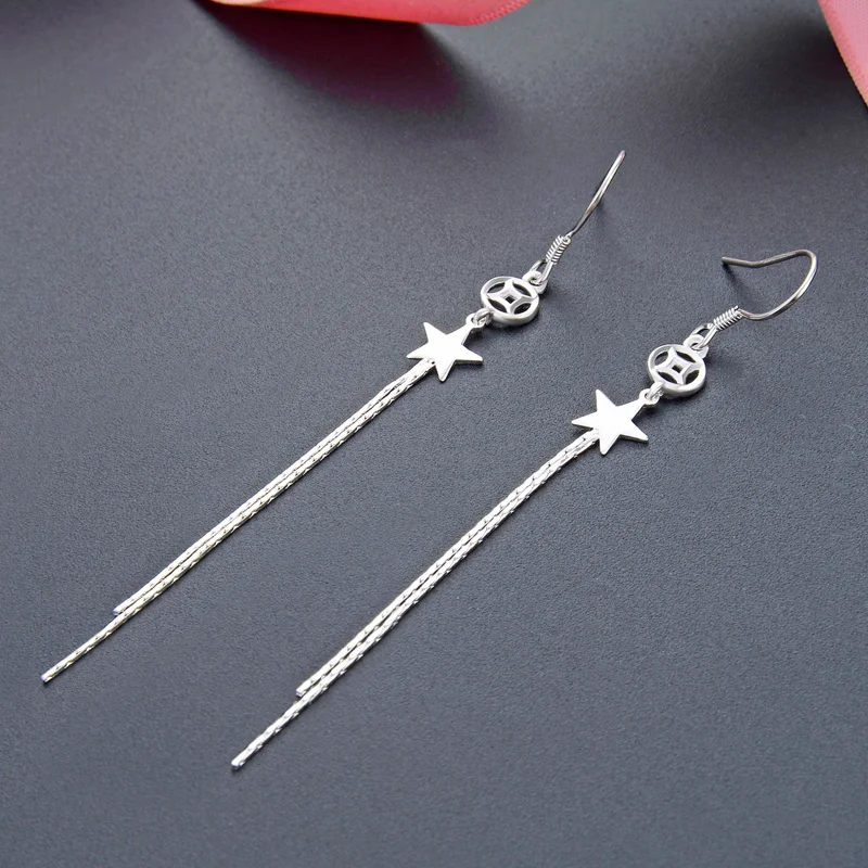 Korean version of the creative long earrings s925 pure silver flow suel pendant Ms. Sen department jewelry wholesale customi
Korean version of the creative long earrings s925 pure silver flow suel pendant Ms. Sen department jewelry wholesale customi