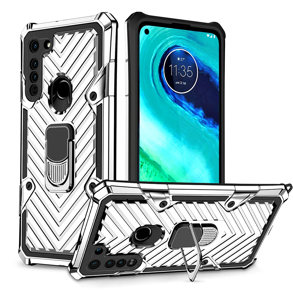 Phone Case For MOTO G8 Power Lite/G9 Play/Plus,Shockproof Soft Silicone+Metal Armor Cover with 360Degree Rotation Ring Kickstand
Phone Case For MOTO G8 Power Lite/G9 Play/Plus,Shockproof Soft Silicone+Metal Armor Cover with 360Degree Rotation Ring Kickstand