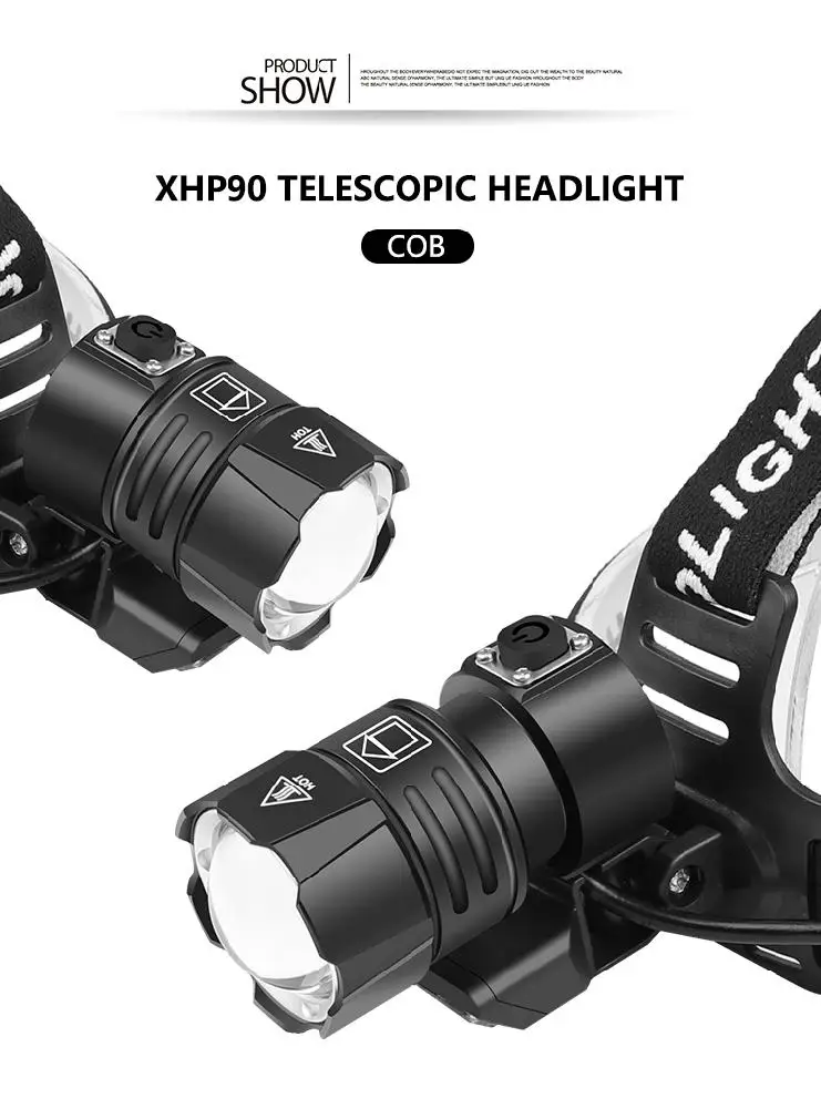 XHP90+COB LED Headlamp Powerfull High Brightness Torch Headlight for Outdoor Fishing Camping No Battery
XHP90+COB LED Headlamp Powerfull High Brightness Torch Headlight for Outdoor Fishing Camping No Battery