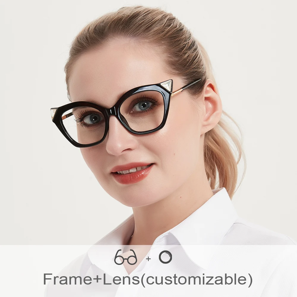 Women Cat Eye Myopia Optical Prescription Eyeglasses Frame Fashion Oversized Anti Blue Light Reading Glasses Design Spectacles
Women Cat Eye Myopia Optical Prescription Eyeglasses Frame Fashion Oversized Anti Blue Light Reading Glasses Design Spectacles