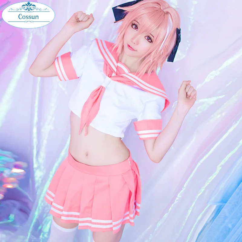 Fate Grand Order Apocrypha Cosplay FGO Rider astolphone Astolfo косплей школьная форма Сейлор костюм на