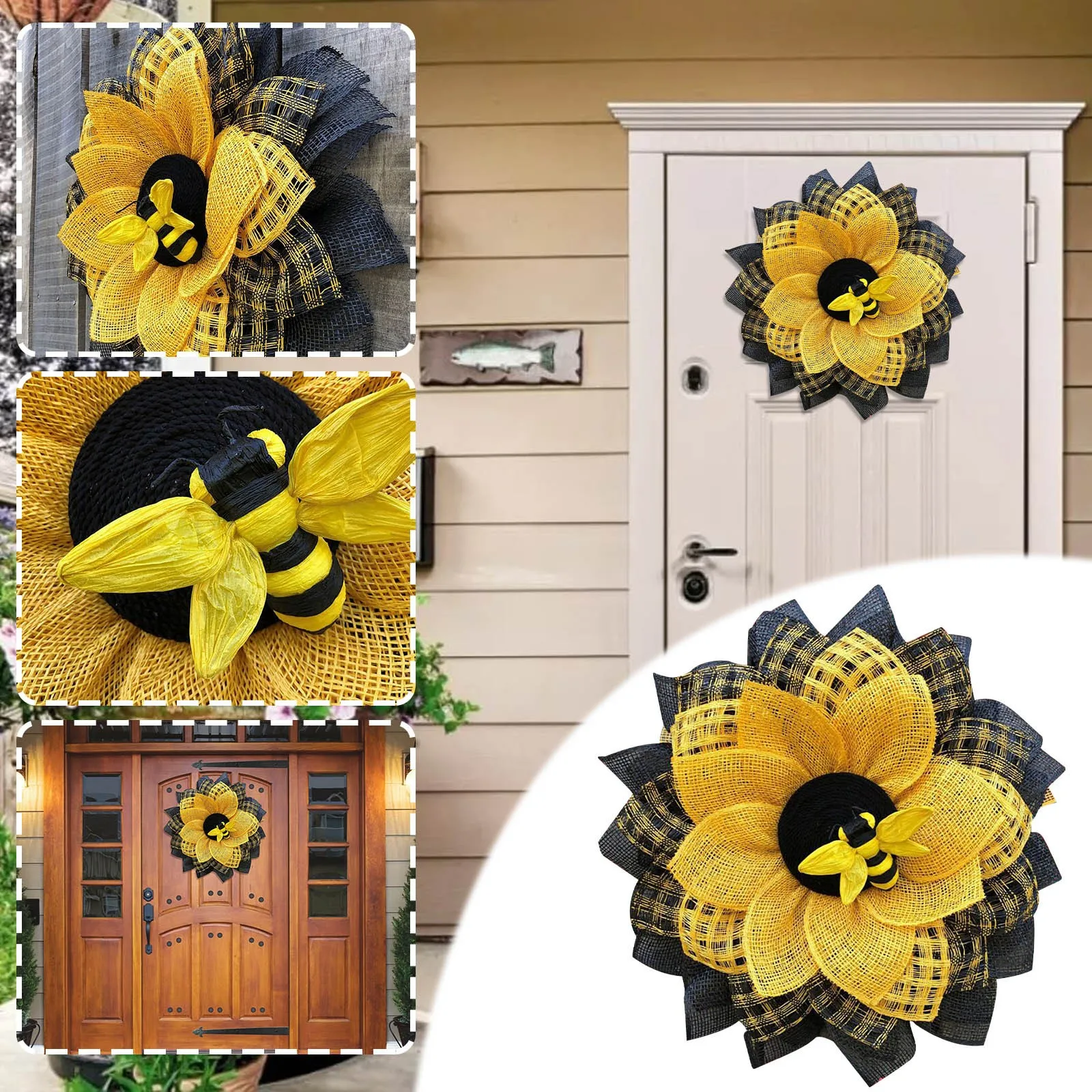 Wreath Hanging Decoration Noel Simulation Leaf Bee Sunflower Wreath Artificial Garland Hanging Pendants Wedding Home Decorations
Wreath Hanging Decoration Noel Simulation Leaf Bee Sunflower Wreath Artificial Garland Hanging Pendants Wedding Home Decorations