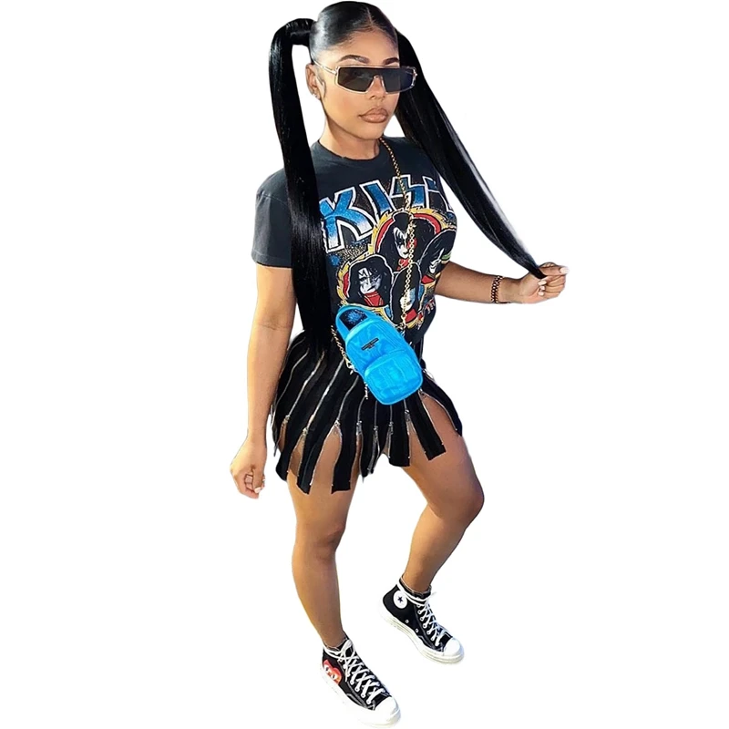 STYLISH LADY Zipper Split Cartoon Printed Dress 2020 Summer Women Short Sleeve O Neck Gothic Punk Hip Hop Street Mini Dress
STYLISH LADY Zipper Split Cartoon Printed Dress 2020 Summer Women Short Sleeve O Neck Gothic Punk Hip Hop Street Mini Dress