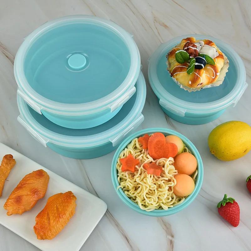 Vacclo Silicone Collapsible Round Bento Lunch Box Eco-friendly Portable Fruit Salad Rice Bowl Outdoor Food Picnic BBQ Box
Vacclo Silicone Collapsible Round Bento Lunch Box Eco-friendly Portable Fruit Salad Rice Bowl Outdoor Food Picnic BBQ Box