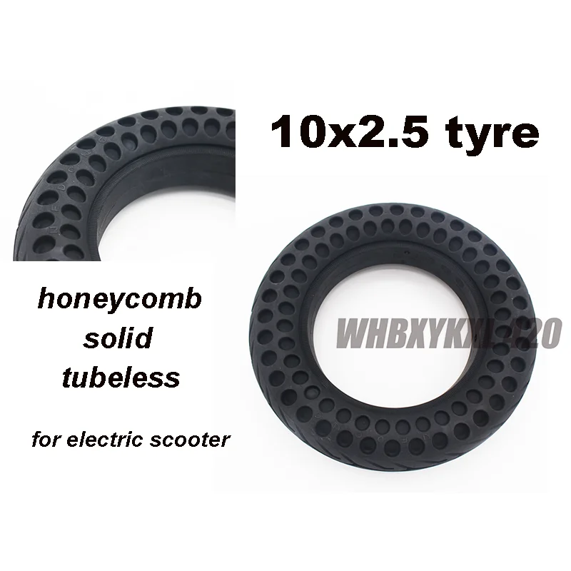 

10x2.5 inch tubeless tires hollow non-slip wheels honeycomb thicken 10 inch solid tires parts of electric scooter