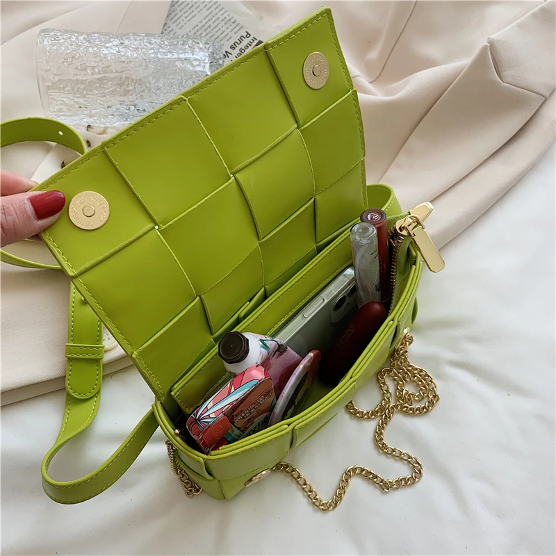 Women Simple Leather Weave Crossbody Bags Small Chain Shoulder Bags Female Summer White Chest Bag Trending Square Chandbags Sac
Women Simple Leather Weave Crossbody Bags Small Chain Shoulder Bags Female Summer White Chest Bag Trending Square Chandbags Sac