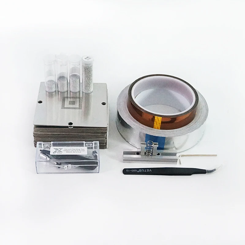 BGA stencils 90MM 341PCS set 90MM reballing jig silvery tin solder ball Vacuum pen HANDI-VAC ESD tweezers ESD-15
BGA stencils 90MM 341PCS set 90MM reballing jig silvery tin solder ball Vacuum pen HANDI-VAC ESD tweezers ESD-15