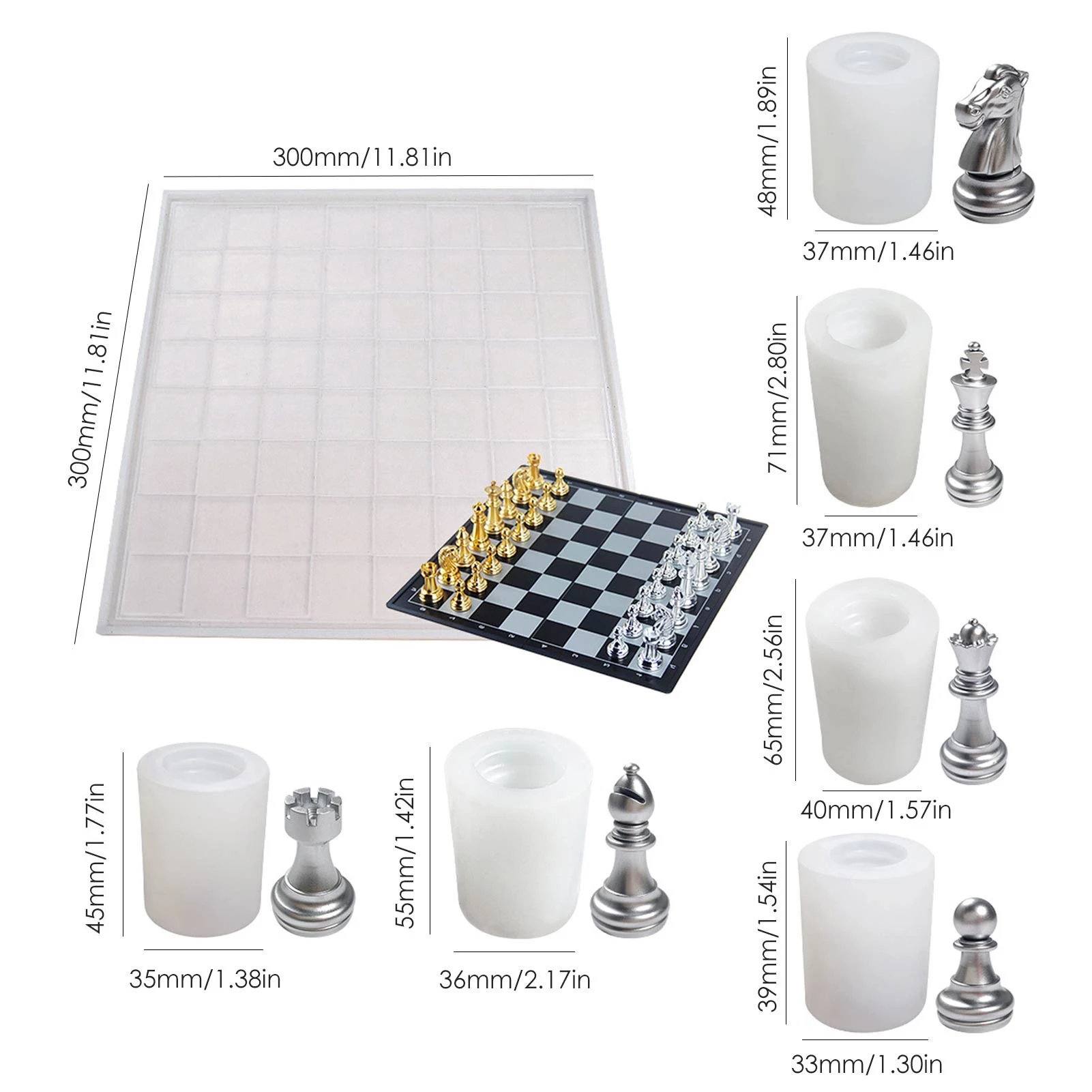 DIY Silicone Mold International Chess Shaped Multi-purpose Crystal Epoxy Mould Silica Gel Mold DIY Film Crystal Glue Drop Molds
DIY Silicone Mold International Chess Shaped Multi-purpose Crystal Epoxy Mould Silica Gel Mold DIY Film Crystal Glue Drop Molds