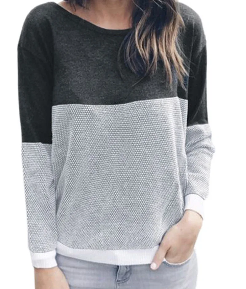 Женский элегантный повседневный трикотажный свитер с V-образным вырезом и длинным рукавом 
Женский элегантный повседневный трикотажный свитер с V-образным вырезом и длинным рукавом