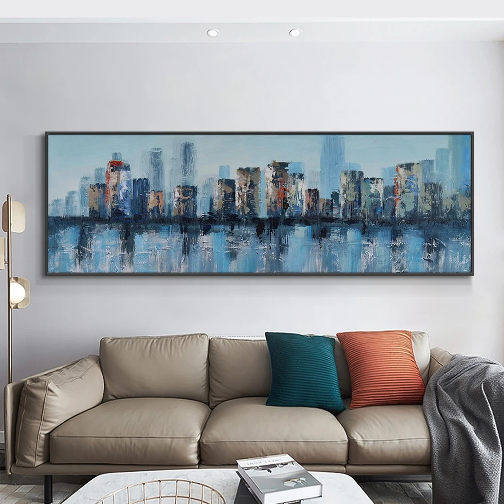 Large Size Blue Painting 100% Hand Painted Abstract Building Oil Painting On Canvas Modern Wall Art Painting For Home Decoration
Large Size Blue Painting 100% Hand Painted Abstract Building Oil Painting On Canvas Modern Wall Art Painting For Home Decoration