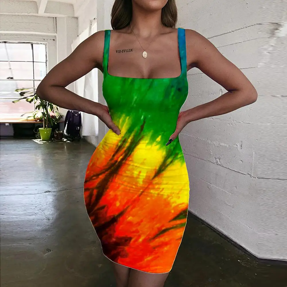 Giyu Brand Colorful Dress Women Dizziness Ladies Dresses Tie Dye Halter Sleeveless Harajuku Bodycon Dress Womens Clothing Club
Giyu Brand Colorful Dress Women Dizziness Ladies Dresses Tie Dye Halter Sleeveless Harajuku Bodycon Dress Womens Clothing Club