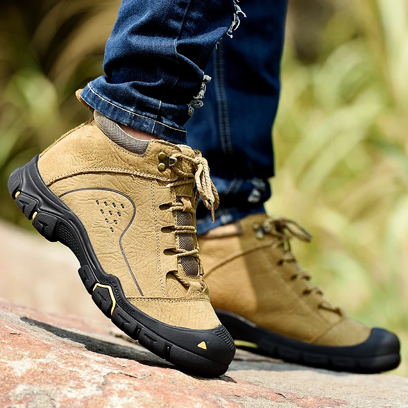 Genuine Leather Men's High-Top Shoes High Quality Wear-Resistant Outdoor Climbing Shoes Fashion Breathable Casual Sneakers
Genuine Leather Men's High-Top Shoes High Quality Wear-Resistant Outdoor Climbing Shoes Fashion Breathable Casual Sneakers