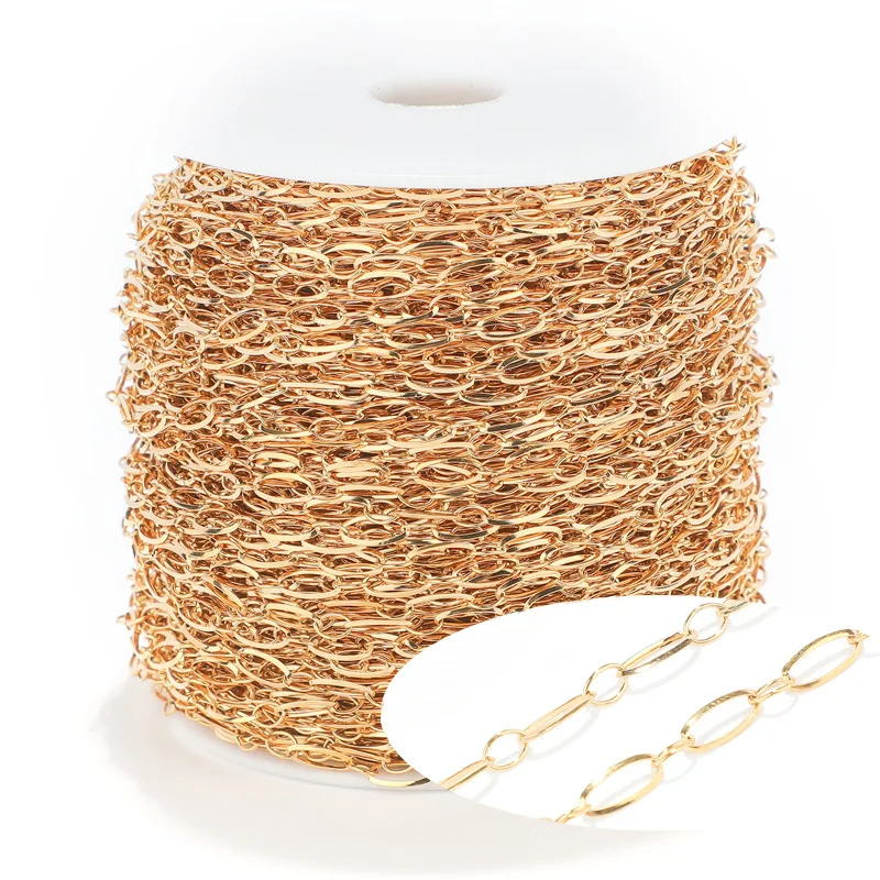 Stainless Steel Gold DIY Oval Chunky Chain Golden Bracelet Circle Link Chains For DIY Jewelry
Stainless Steel Gold DIY Oval Chunky Chain Golden Bracelet Circle Link Chains For DIY Jewelry