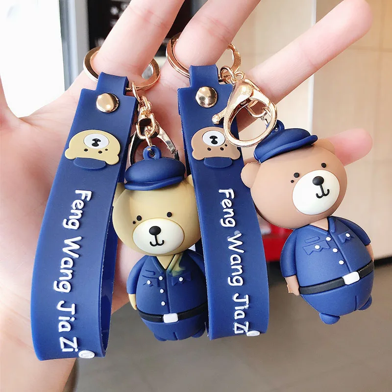 Ins Cartoon Bear Policeman Doll Metal Keychain Blue Brown Pendant Bag Car Keyring Lanyard Men Women Couple Gift
Ins Cartoon Bear Policeman Doll Metal Keychain Blue Brown Pendant Bag Car Keyring Lanyard Men Women Couple Gift