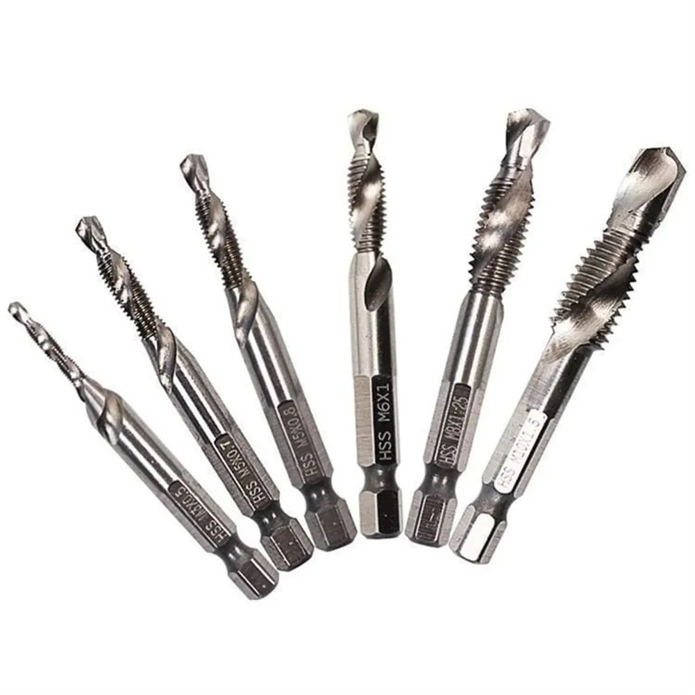 6Pcs M3-M10 Composite Tap Drill Bit Set High Speed Steel Drill Bit Set Suitable For Drilling Tapping Cutting On Soft Metal
6Pcs M3-M10 Composite Tap Drill Bit Set High Speed Steel Drill Bit Set Suitable For Drilling Tapping Cutting On Soft Metal