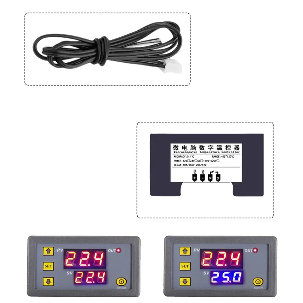 W3230 Temperature Controller Thermostat Dual LED Digital Temperature Regulator Detector Temp Meter Heat Cooler
W3230 Temperature Controller Thermostat Dual LED Digital Temperature Regulator Detector Temp Meter Heat Cooler