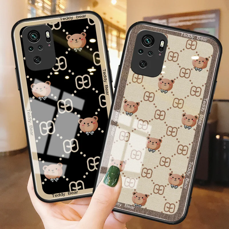 Чехол для Redmi Note10/note10Pro, зеркальный стеклянный чехол для Note9 pro, защитный чехол для Note9 4G, зеркальный силиконовый мультяшный медведь 
Чехол для Redmi Note10/note10Pro, зеркальный стеклянный чехол для Note9 pro, защитный чехол для Note9 4G, зеркальный силиконовый мультяшный медведь