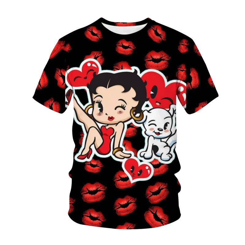 Summer cartoon girl T-shirt Betty Boop-S Cute 3D printed streetwear Fashion oversized men's and women's hip-hop sports T shirt
Summer cartoon girl T-shirt Betty Boop-S Cute 3D printed streetwear Fashion oversized men's and women's hip-hop sports T shirt