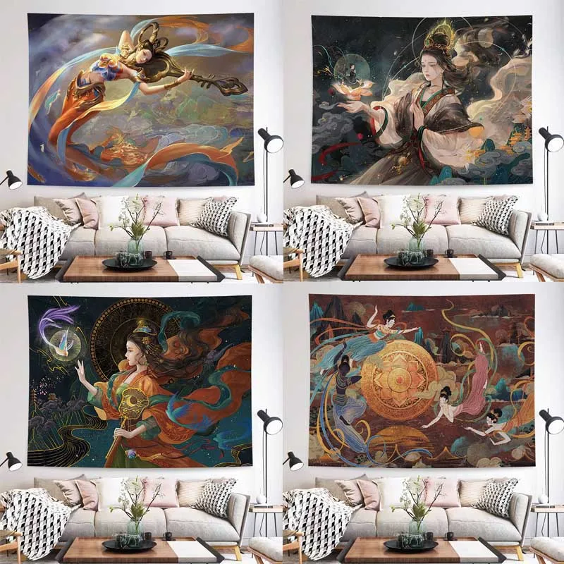 3d Chinese Fairy Maiden Decorative Tapestry Wall Hanging Cartoon Art Women Celestial Home Background Living Room Blanket Carpets
3d Chinese Fairy Maiden Decorative Tapestry Wall Hanging Cartoon Art Women Celestial Home Background Living Room Blanket Carpets