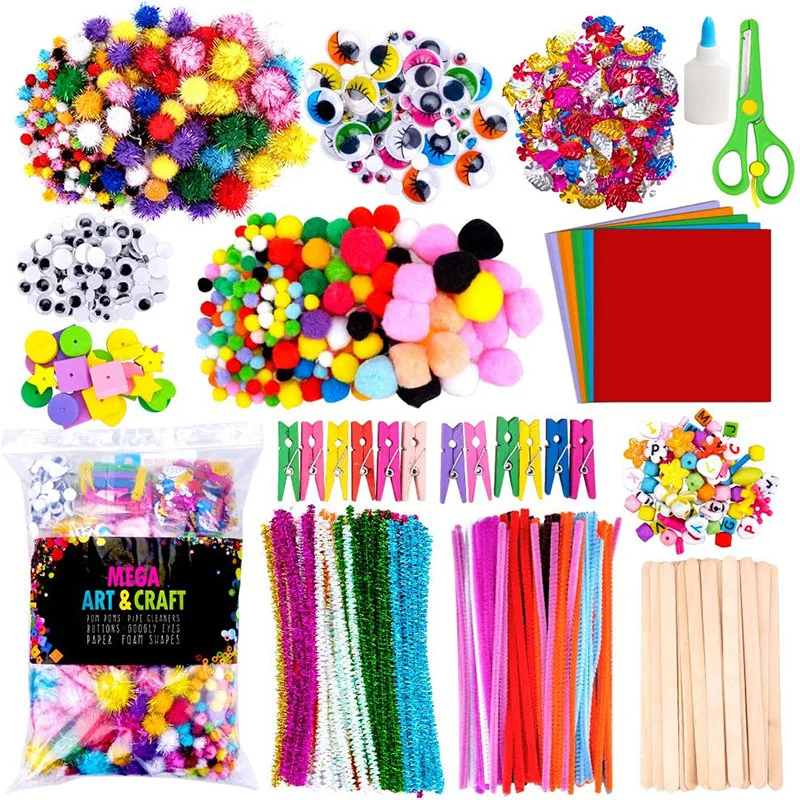 Plush Stick / Pompoms 1200pcs kindergarten creative arts and crafts course materials educational toys for children 5 years
Plush Stick / Pompoms 1200pcs kindergarten creative arts and crafts course materials educational toys for children 5 years
