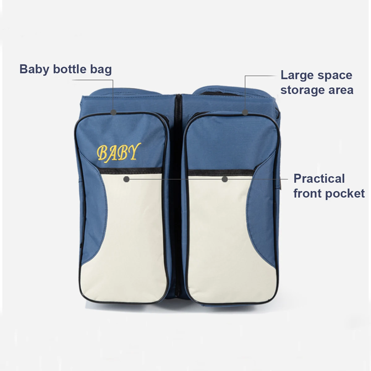 Baby Diaper Bag Moms Dads Backpack Foldable Baby Sleeping Bed Bags Maternity Nursing Crib Handbag Stroller Bag 60L Multifunction