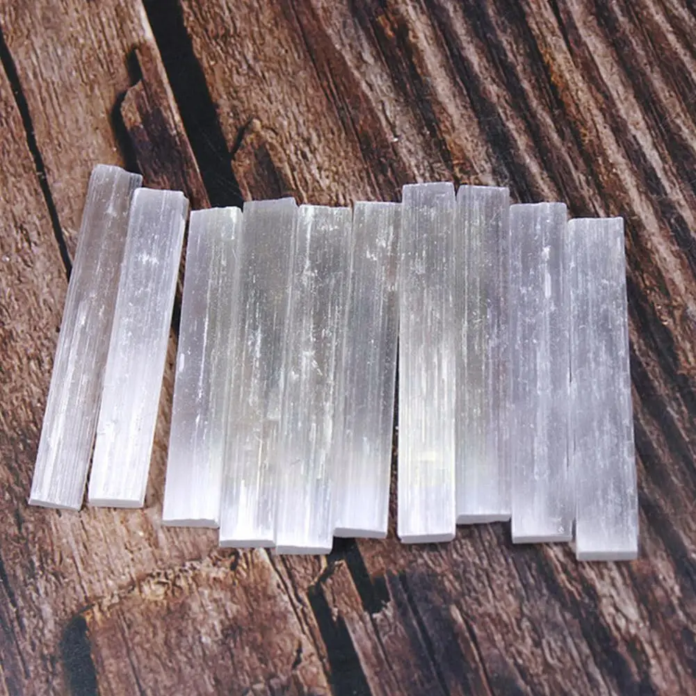 10 Pcs/set Natural Selenite Crystal Bar Chips Plaster Stone Crafts Home Stick Healing Gypsum Minerals Grinding Quartz White E5n5
10 Pcs/set Natural Selenite Crystal Bar Chips Plaster Stone Crafts Home Stick Healing Gypsum Minerals Grinding Quartz White E5n5