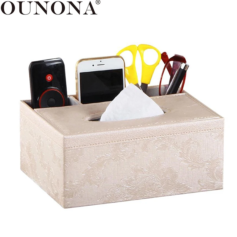 OUNONA Multifunctional Desktop Organizer Remote Control Holder Pencil Scissor Container PU Leather Tissue Box
OUNONA Multifunctional Desktop Organizer Remote Control Holder Pencil Scissor Container PU Leather Tissue Box