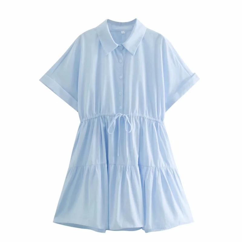Summer Women Drawstring Decoration Mini Shirtwaist Dress Female Raglan Sleeve Clothes Casual Lady Loose Vestido D7579
Summer Women Drawstring Decoration Mini Shirtwaist Dress Female Raglan Sleeve Clothes Casual Lady Loose Vestido D7579
