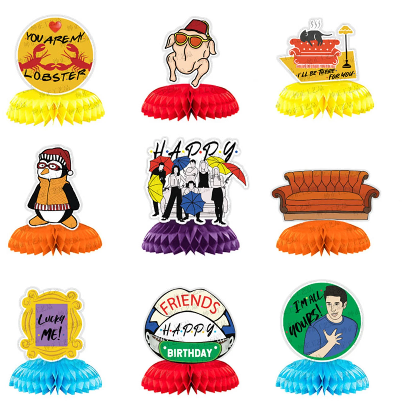 9pcs Friends Theme Home Decor For Desk Accessories Honeycomb Centerpieces Party Table Decorations For Friends Party DIY Decor
9pcs Friends Theme Home Decor For Desk Accessories Honeycomb Centerpieces Party Table Decorations For Friends Party DIY Decor