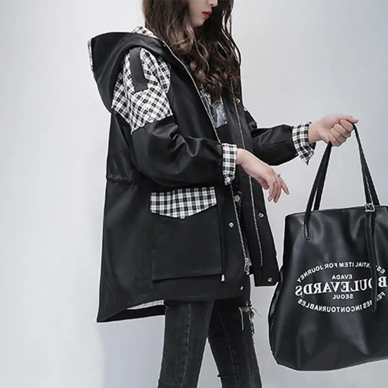 Patchwork Trench Coat Women 's 2021 Spring And Autumn Korean Style Young And Middle-Aged Hooded Long Sleeve Cardigan Jacket
Patchwork Trench Coat Women 's 2021 Spring And Autumn Korean Style Young And Middle-Aged Hooded Long Sleeve Cardigan Jacket